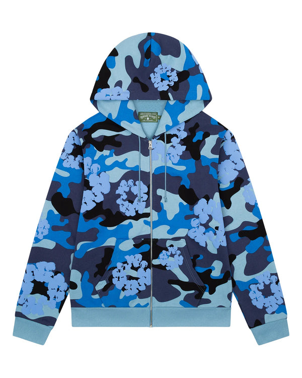 Camo Cotton Wreath Zip Hoodie