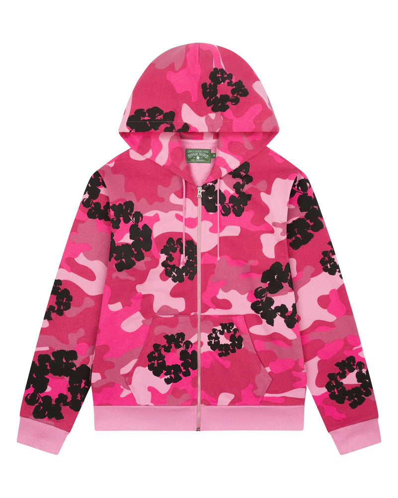 Camo Cotton Wreath Zip Hoodie