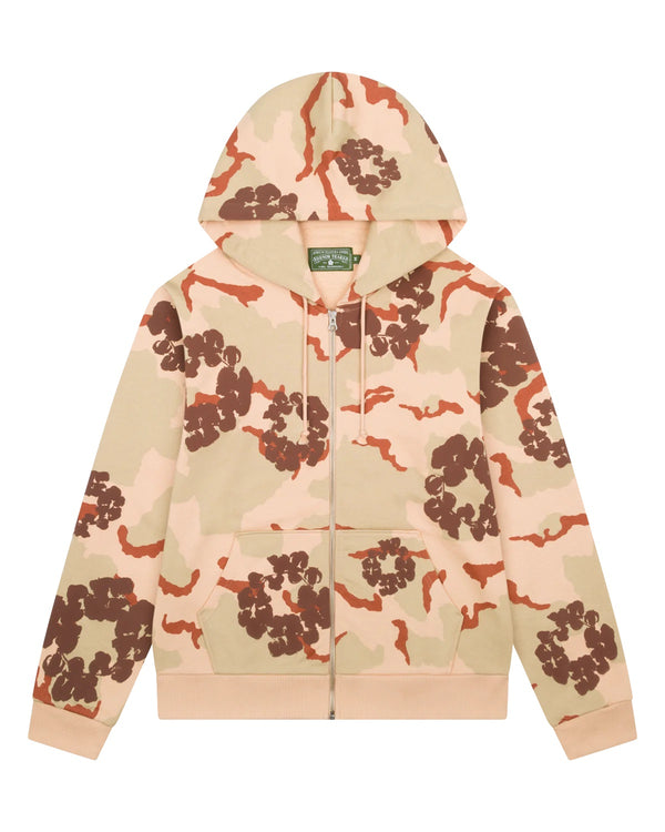 Camo Cotton Wreath Zip Hoodie