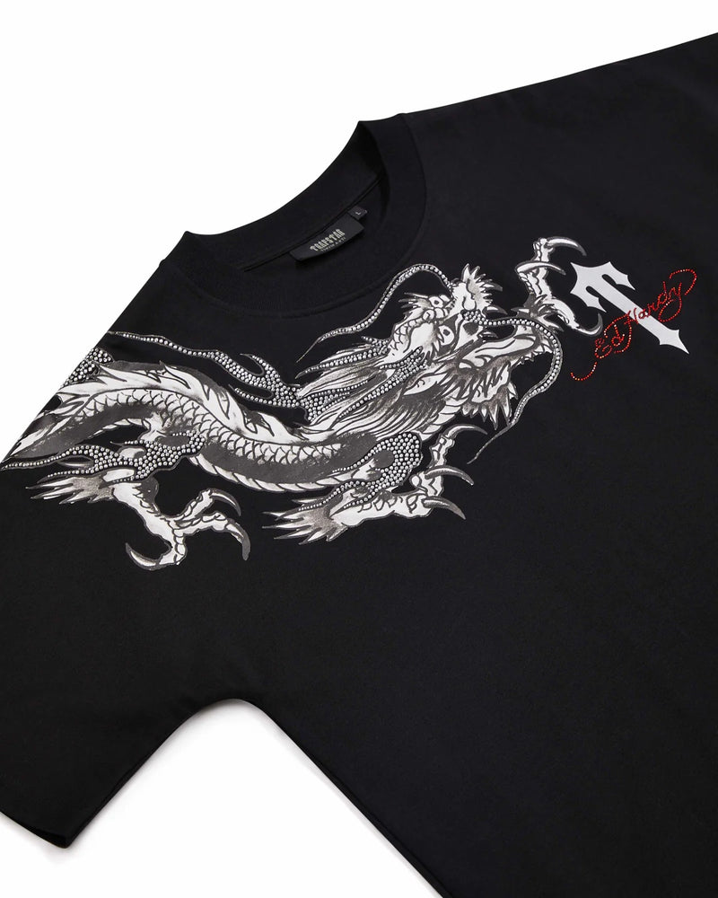 TRAPSTAR X ED HARDY DRAGON TEE WITH DIAMANTÉ