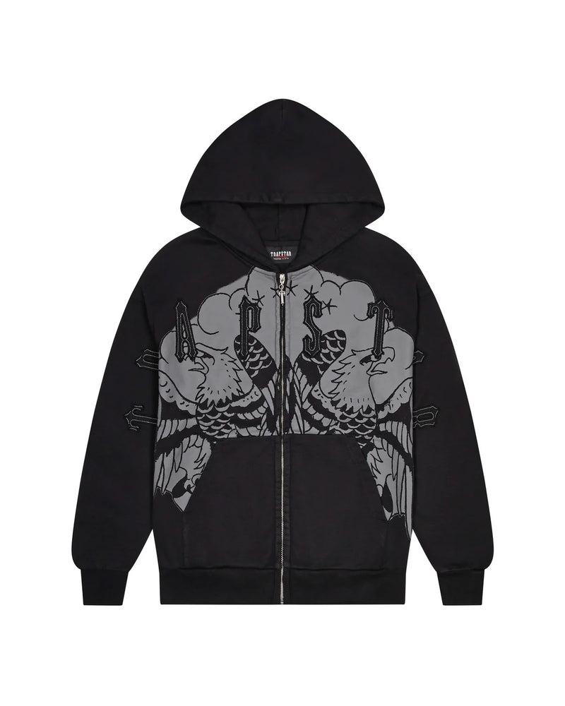 TRAPSTAR X ED HARDY IRONGATE ZIP THROUGH HOODIE